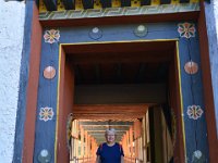 Judy on the bridge at Punakha Dzong