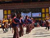 Black Necked Crane Festival at Gangtey Monastery - local children performing