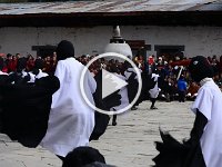 Black Necked Crane Festival at Gangtey Monastery - school children doing the crane dance