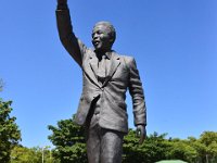 Statue at the Drakenstein prison - where Mandela was last held and eventually freed