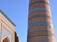 Eyeing up the minaret in Khiva for a later conquest