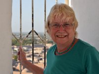 Judy at the top of the Minaret looking remarkably cool and relaxed